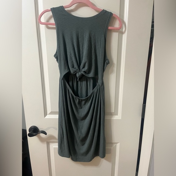 Aerie Ribbed Soft Cut Out Tie Front Dress Size Small - Picture 3 of 12